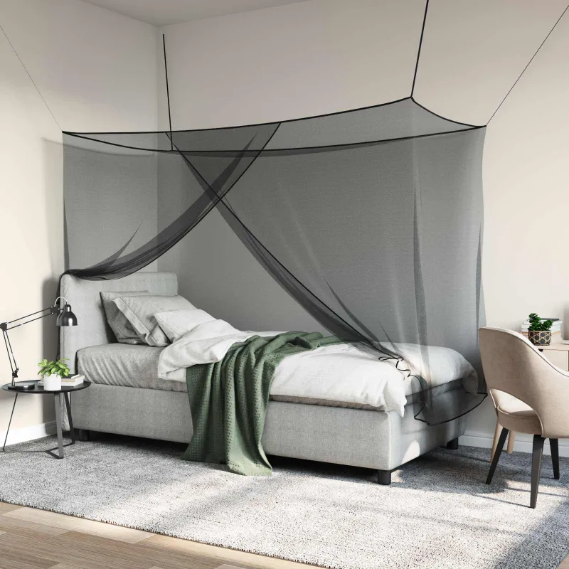 Moskito tinklas lovai 156 akies Juoda 220 x 100 x 150 cm