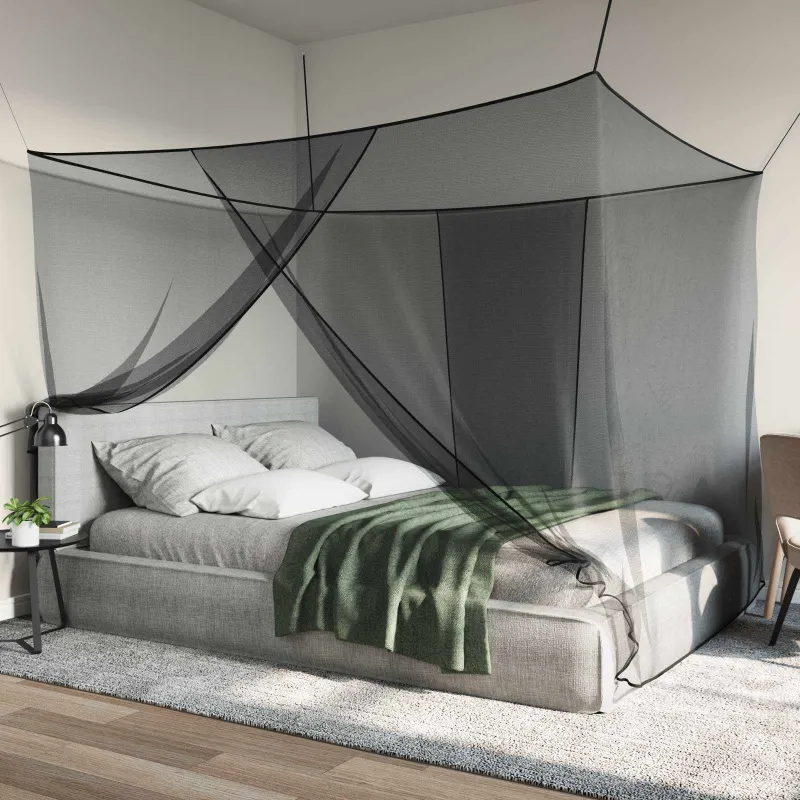 Moskito tinklas lovai 156 akies Juoda 220 x 150 x 180 cm