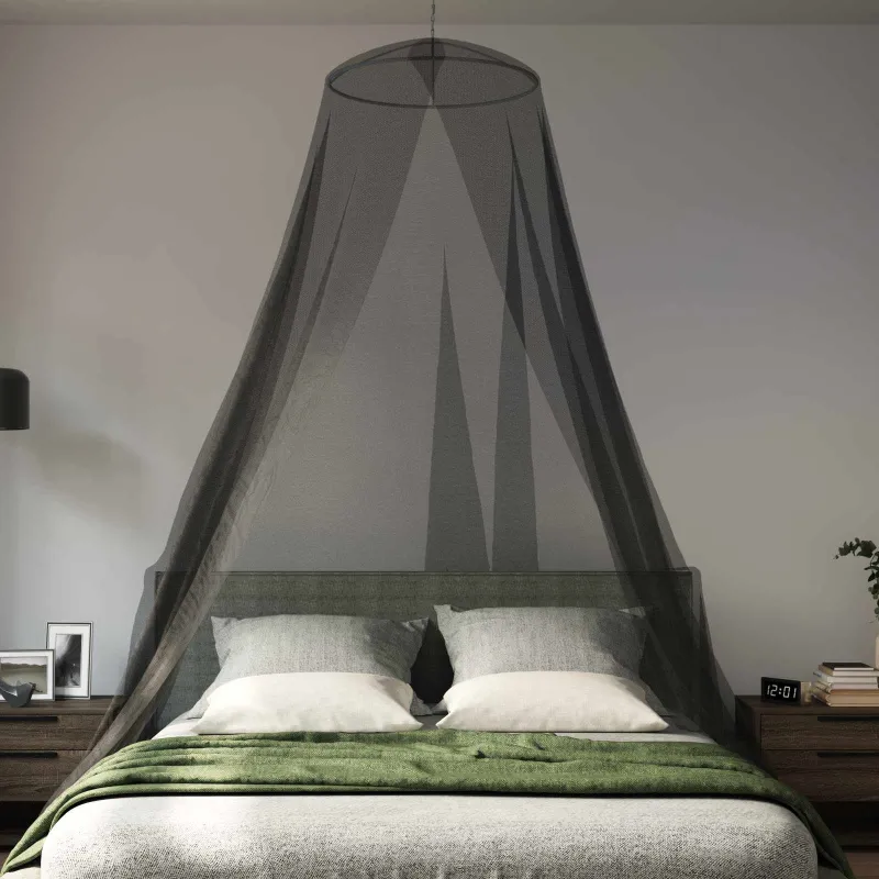Uodų tinklas lovai 3 pcs 156 akies Juoda Ø56 x 220 cm
