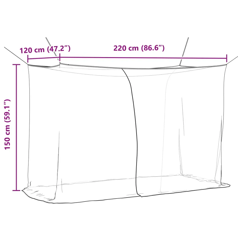 Moskito tinklas lovai 156 akies 3 pcs Juoda Poliesteris