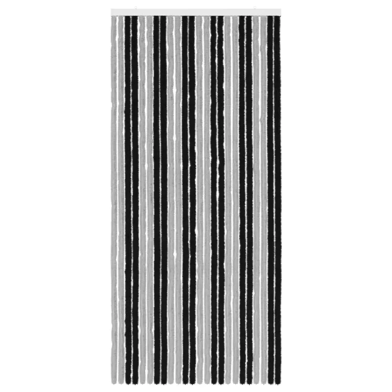 Vabzdžių Užuolaida iš Chenille Pilka ir juoda 100 x 220 cm