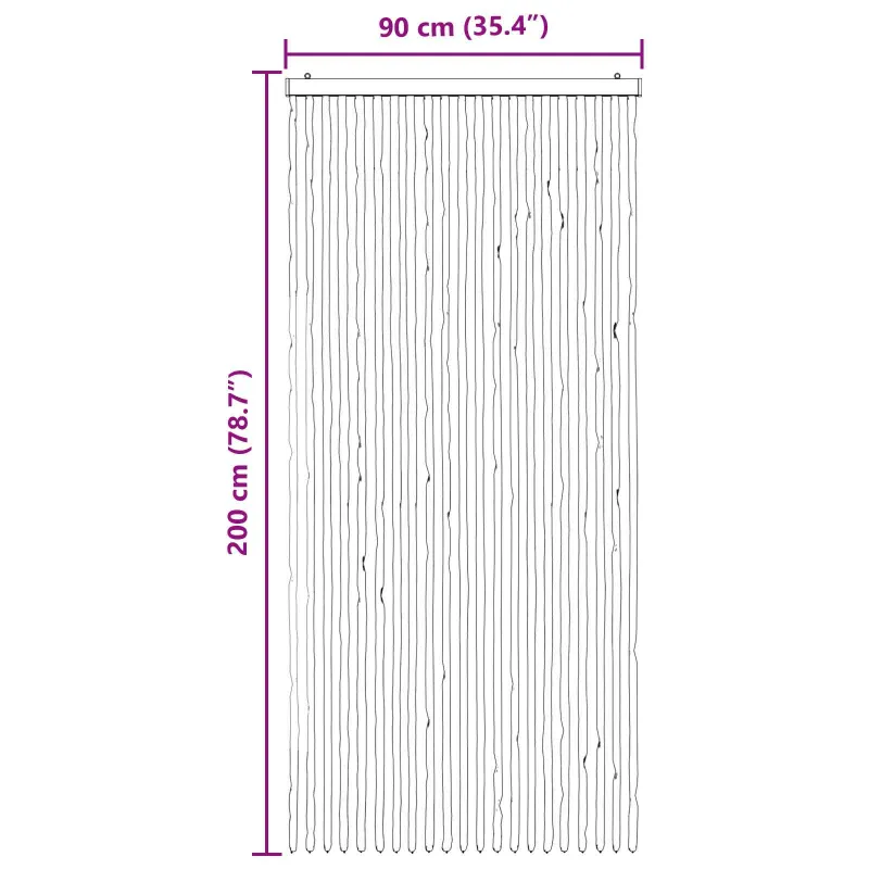 Vabzdžių Užuolaida iš Chenille Ruda ir beigė 90 x 200 cm
