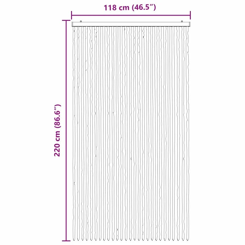 Vabzdžių Užuolaida iš Chenille Pilka ir balta 118 x 220 cm