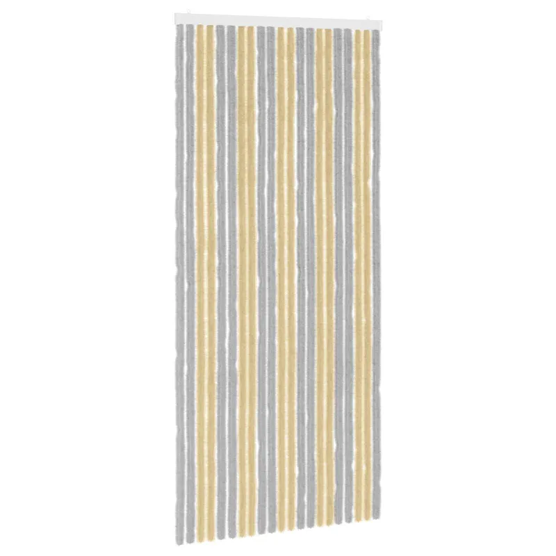 Vabzdžių Užuolaida iš Chenille Pilka ir smėlinė 90 x 200 cm
