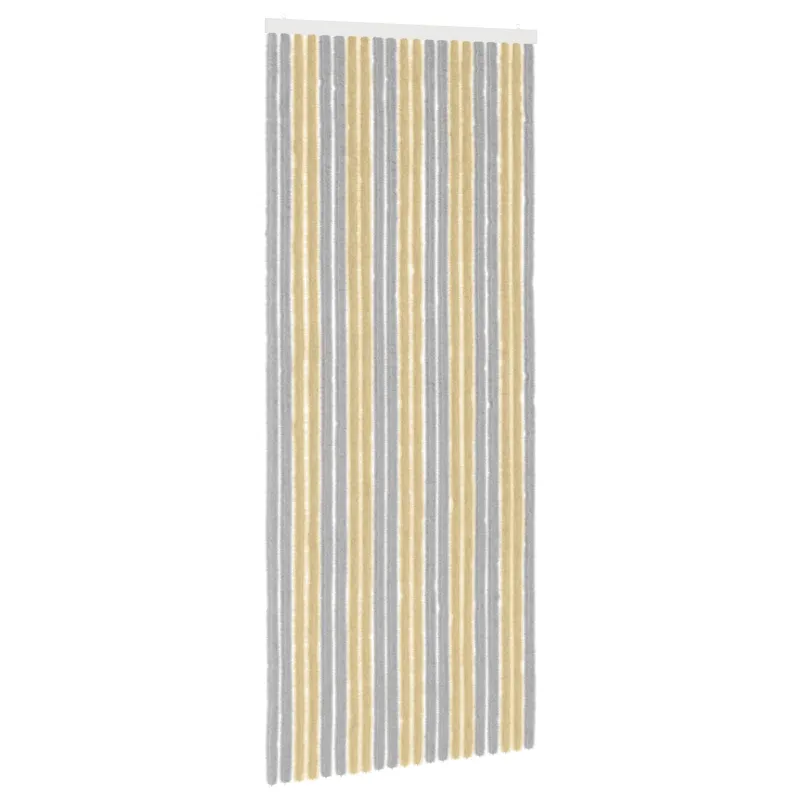 Vabzdžių Užuolaida iš Chenille Pilka ir smėlinė 90 x 220 cm