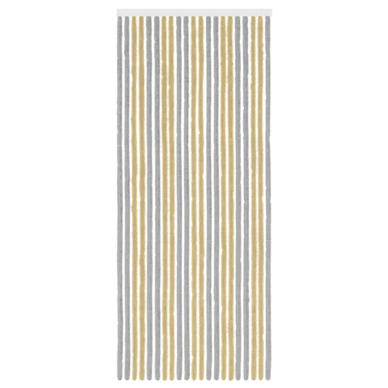 Vabzdžių Užuolaida iš Chenille Pilka ir smėlinė 90 x 220 cm