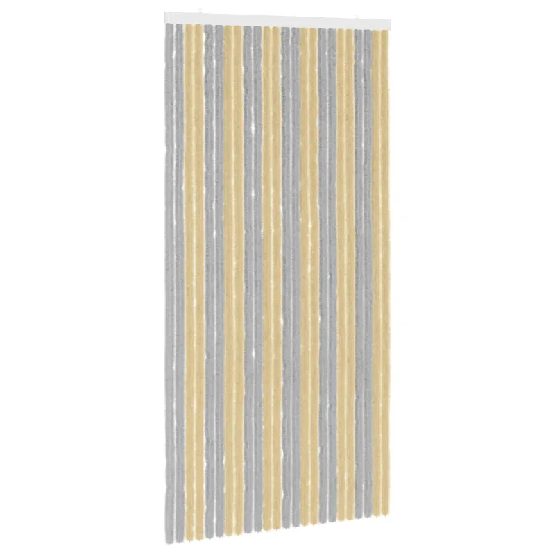 Vabzdžių Užuolaida iš Chenille Pilka ir smėlinė 100 x 200 cm