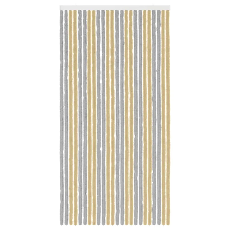Vabzdžių Užuolaida iš Chenille Pilka ir smėlinė 100 x 200 cm