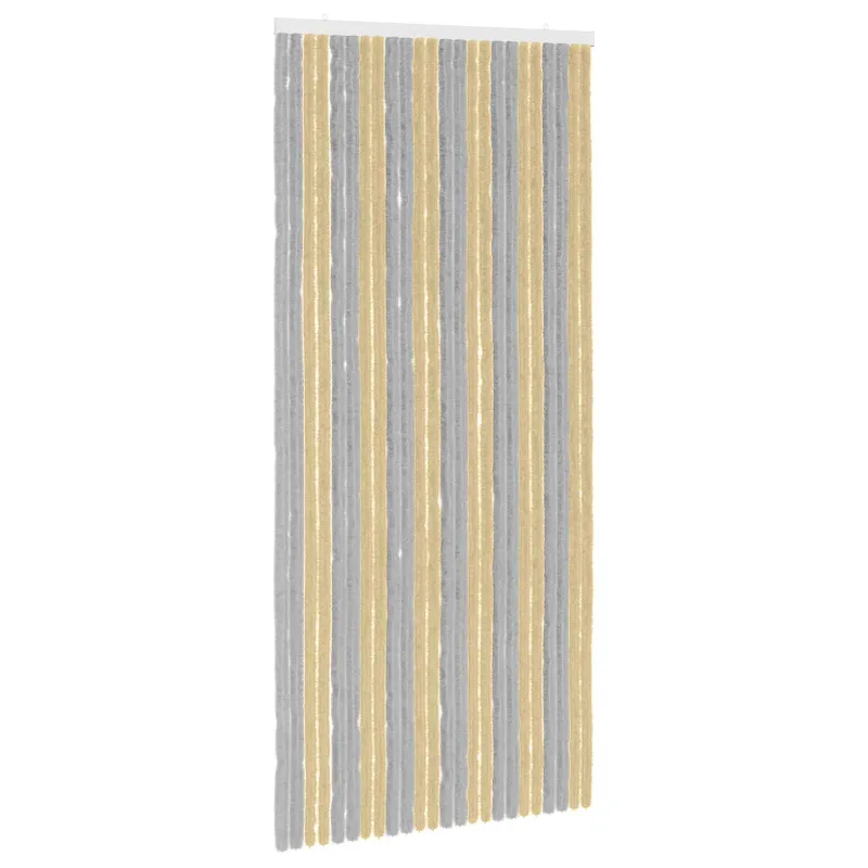 Vabzdžių Užuolaida iš Chenille Pilka ir smėlinė 100 x 220 cm