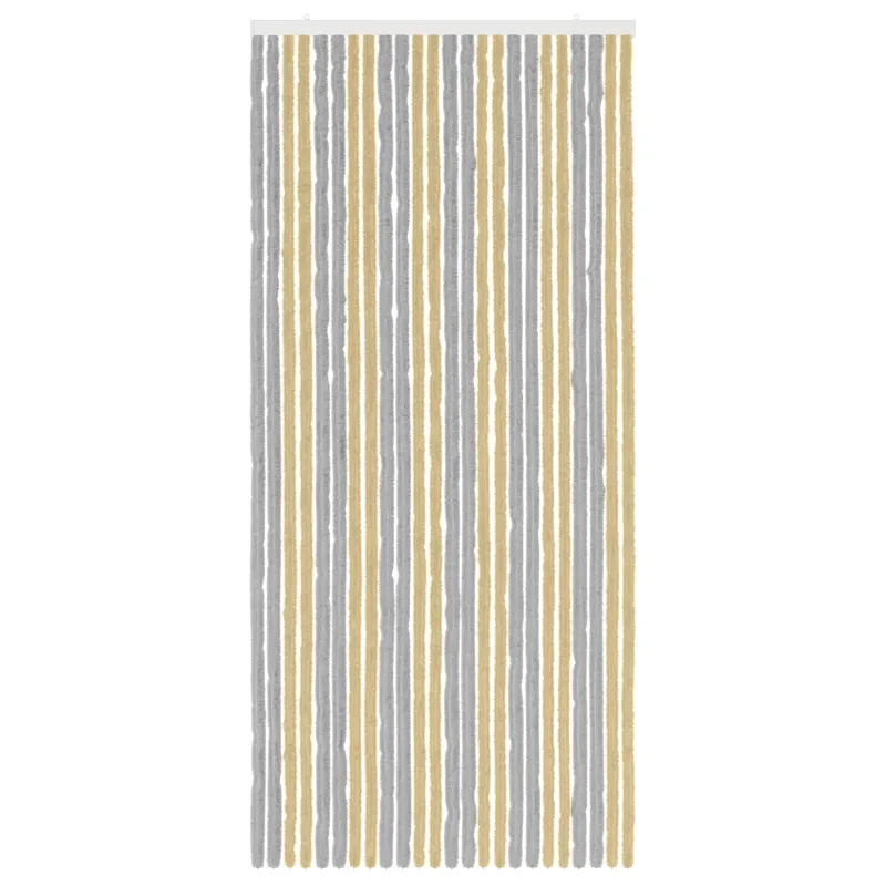 Vabzdžių Užuolaida iš Chenille Pilka ir smėlinė 100 x 220 cm