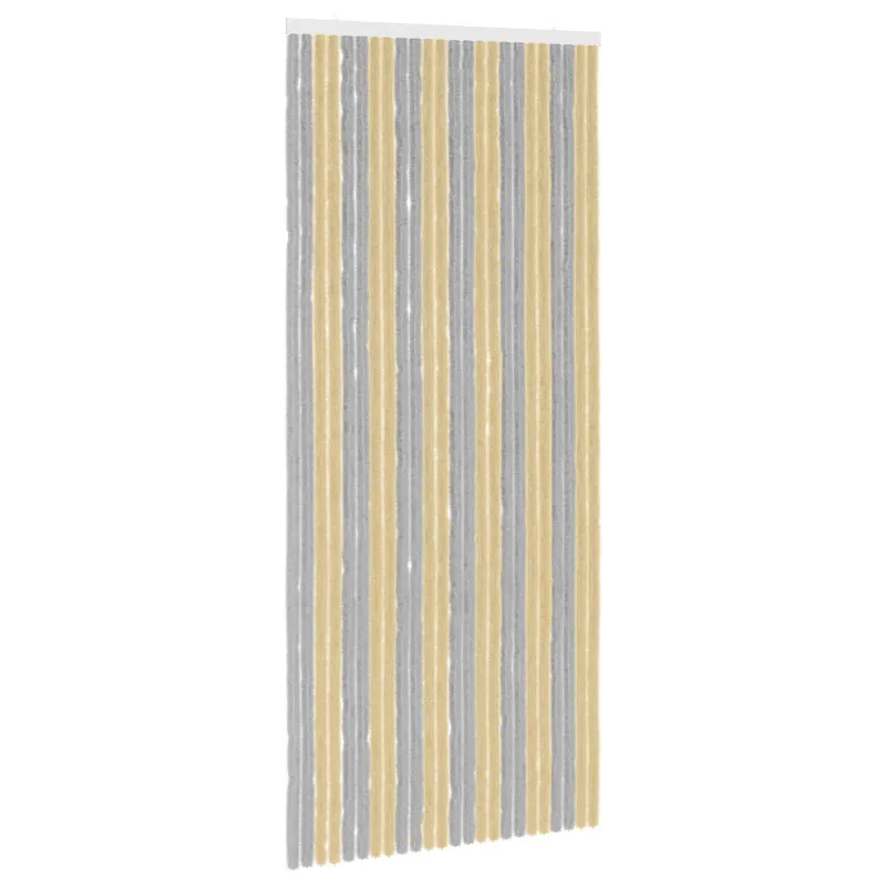 Vabzdžių Užuolaida iš Chenille Pilka ir smėlinė 100 x 230 cm