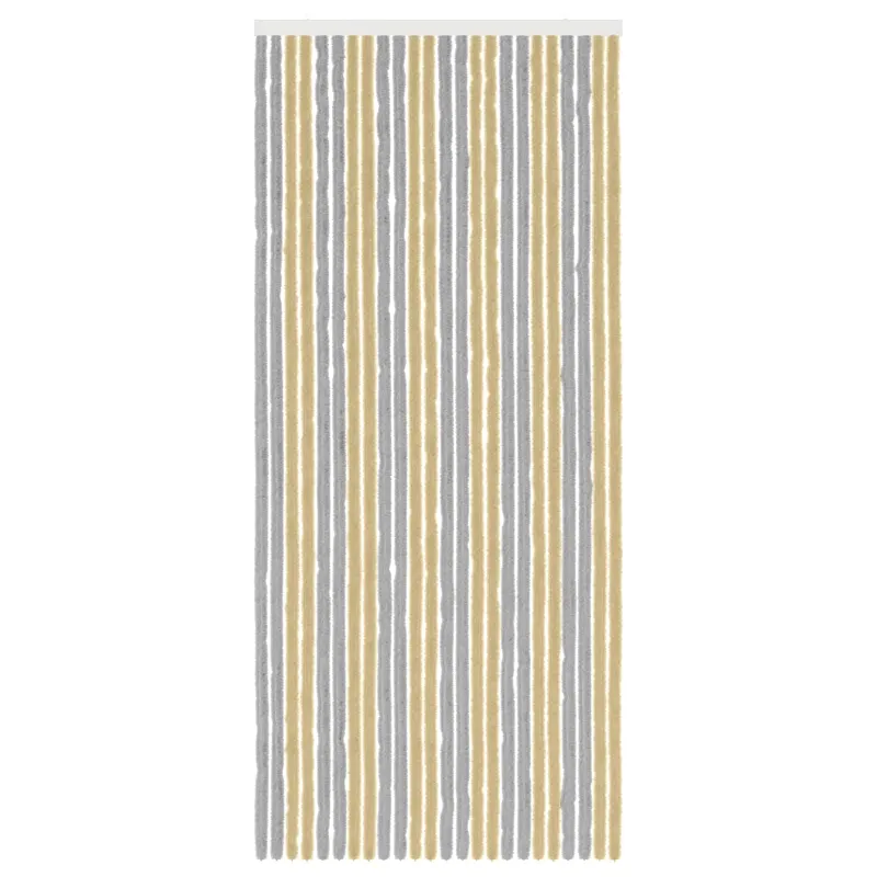 Vabzdžių Užuolaida iš Chenille Pilka ir smėlinė 100 x 230 cm
