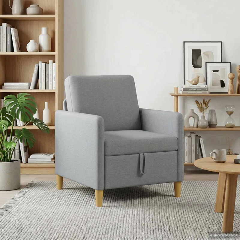 Sofa su saugojimo vieta Šviesiai pilka 72 x 78 x 87 cm