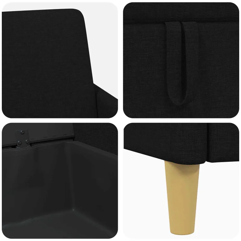 Sofa su saugojimo vieta Juoda 72 x 78 x 87 cm Poliesteris