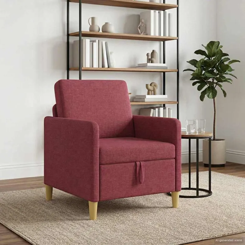 Sofa su saugojimo vieta Vyno raudona 72 x 78 x 87 cm