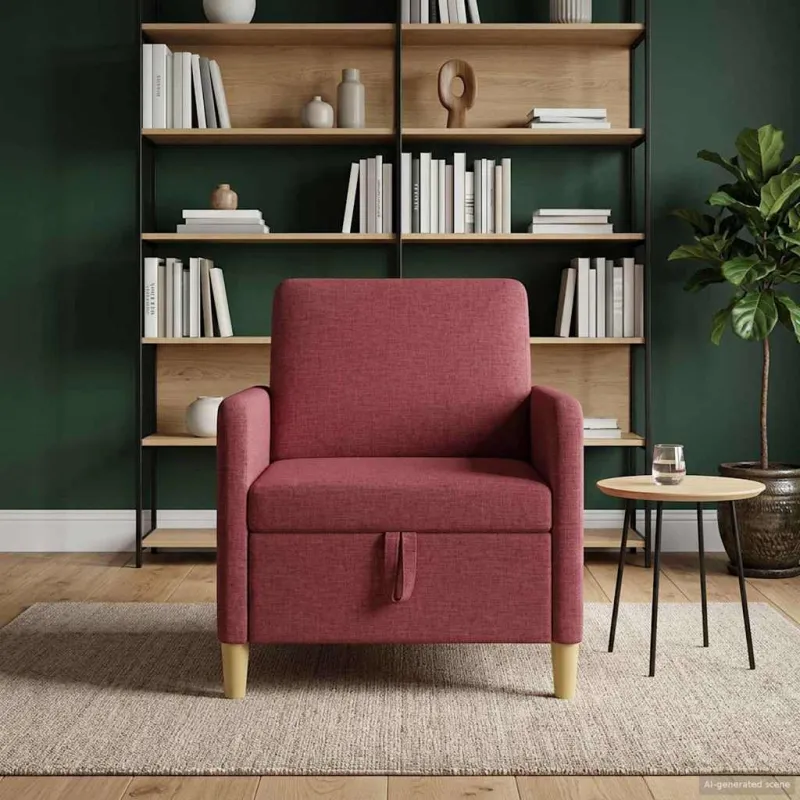 Sofa su saugojimo vieta Vyno raudona 72 x 78 x 87 cm