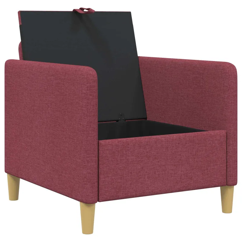 Sofa su saugojimo vieta Vyno raudona 72 x 78 x 87 cm