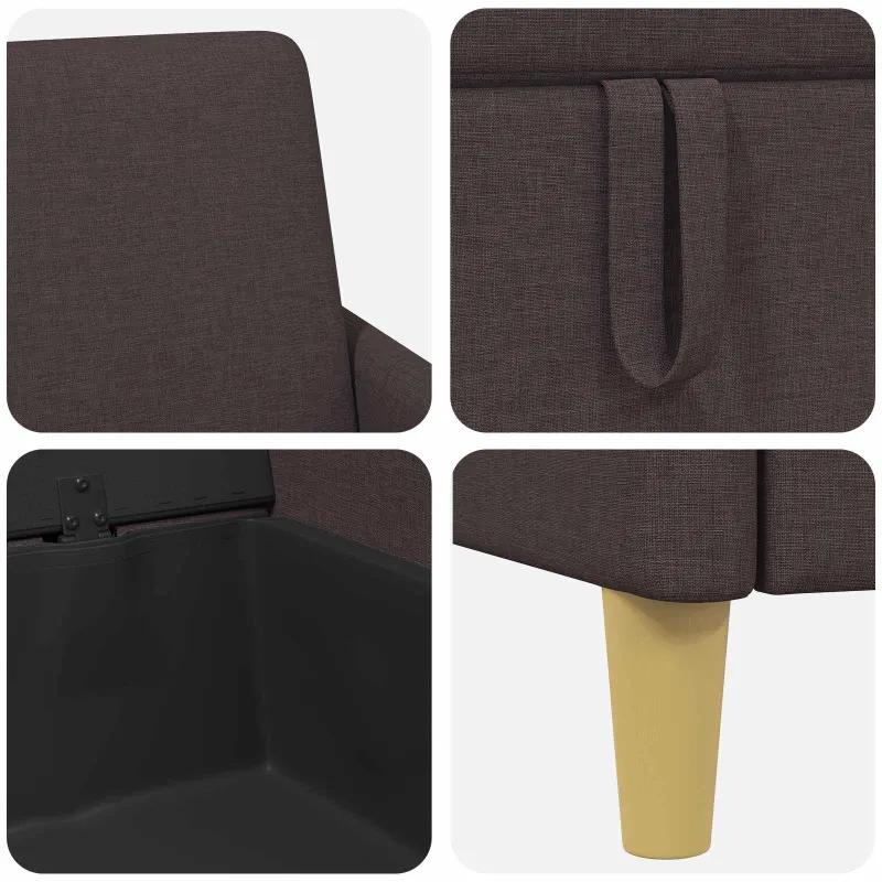 Sofa su saugojimo vieta Tamsiai rudas 72 x 78 x 87 cm