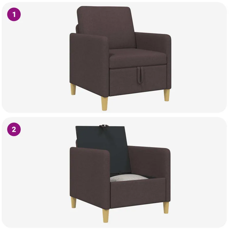 Sofa su saugojimo vieta Tamsiai rudas 72 x 78 x 87 cm