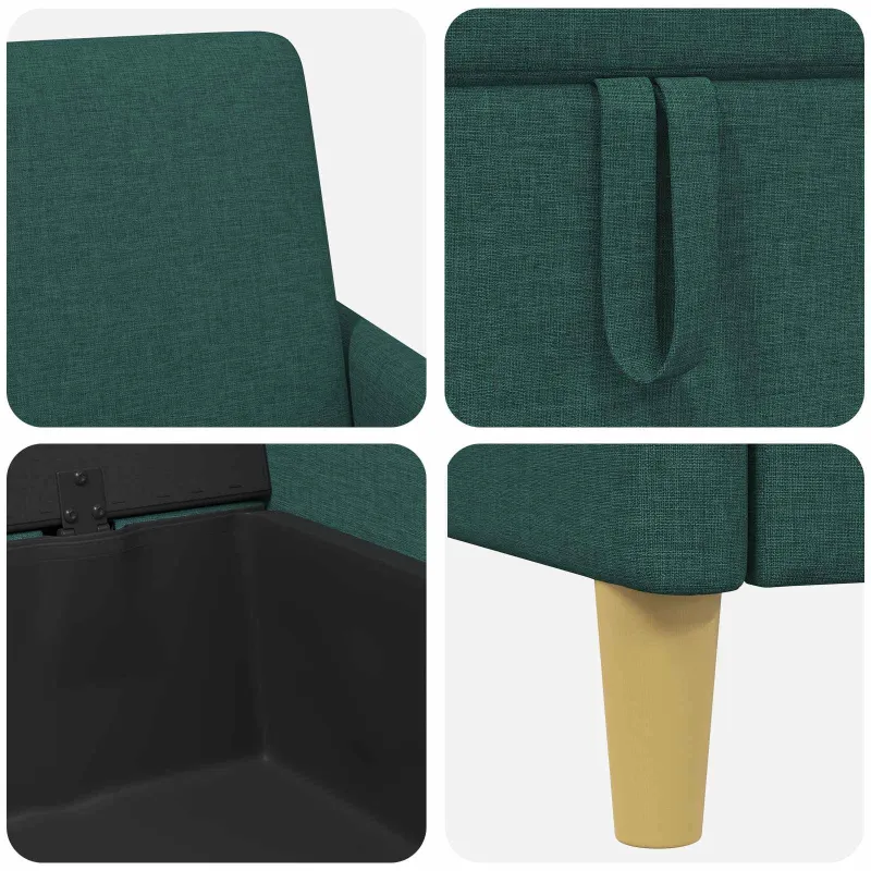 Sofa su saugojimo vieta Tamsiai žalia 72 x 78 x 87 cm