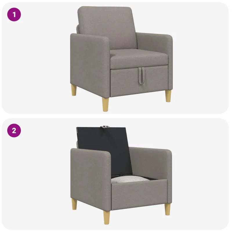 Sofa su saugojimo vieta Taupe 72 x 78 x 87 cm Poliesteris