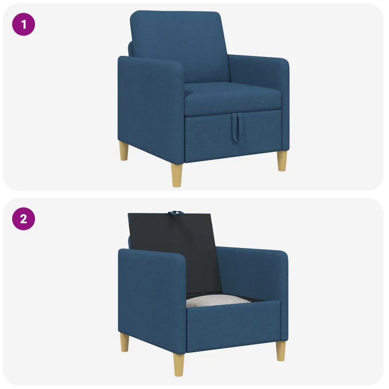 Sofa su saugojimo vieta Mėlyna 72 x 78 x 87 cm Poliesteris