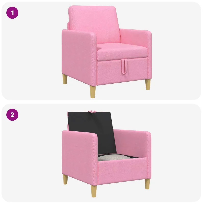 Sofa su saugojimo vieta Rožinė 72 x 78 x 87 cm Poliesteris