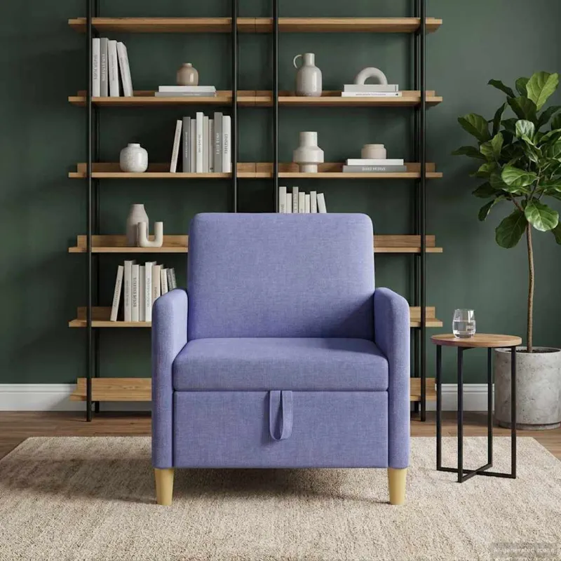 Sofa su saugojimo vieta Džinsinės mėlynos 72 x 78 x 87 cm