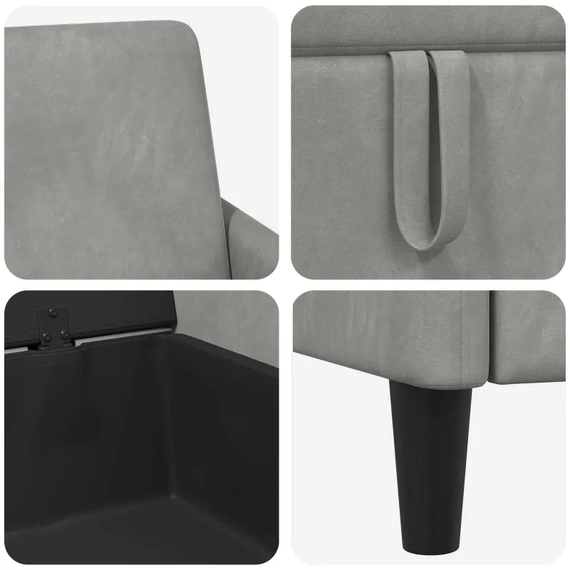 Sofa su saugojimo vieta Šviesiai pilka 72 x 78 x 87 cm