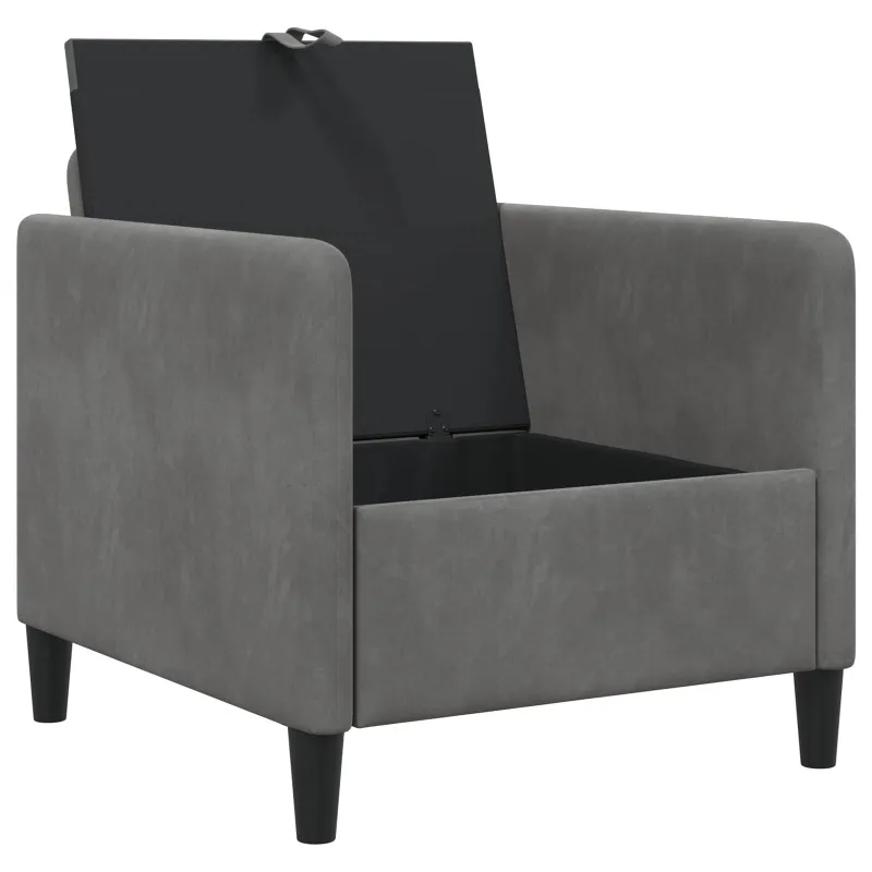 Sofa su saugojimo vieta Tamsiai pilka 72 x 78 x 87 cm