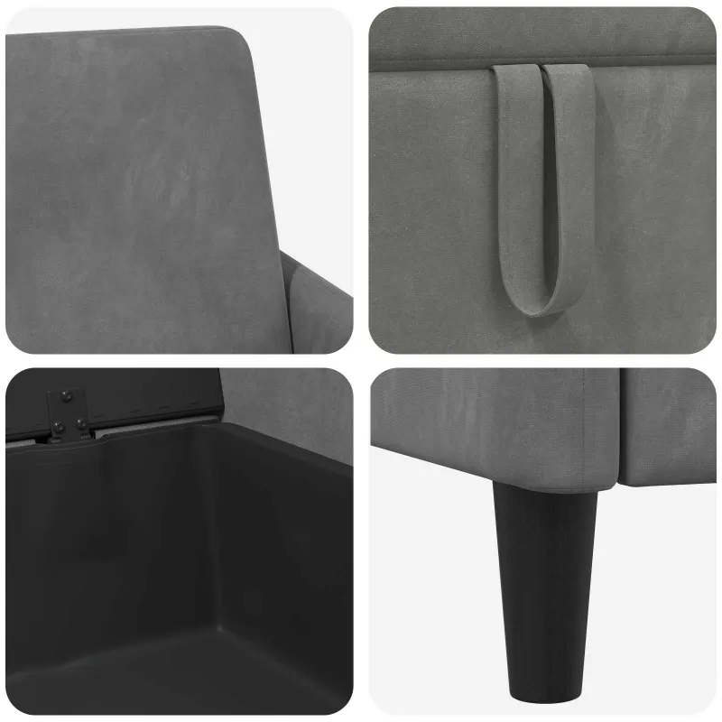 Sofa su saugojimo vieta Tamsiai pilka 72 x 78 x 87 cm
