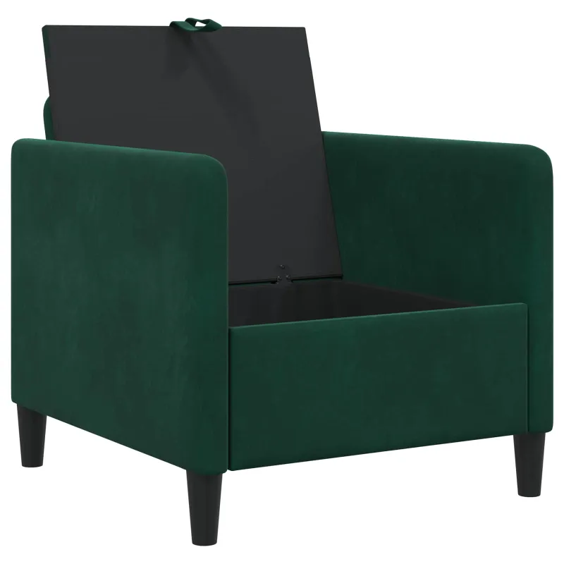 Sofa su saugojimo vieta Tamsiai žalia 72 x 78 x 87 cm