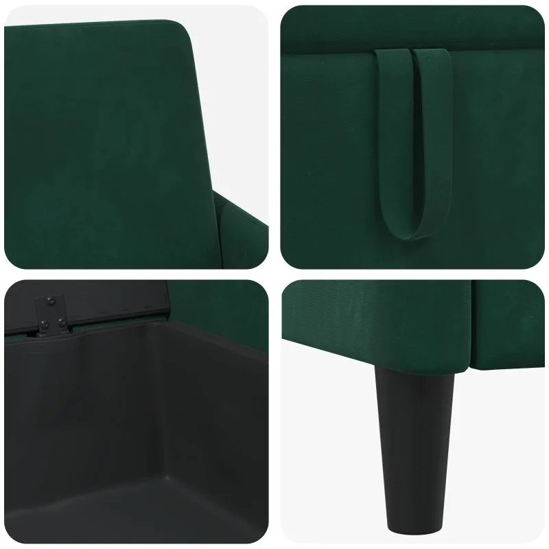 Sofa su saugojimo vieta Tamsiai žalia 72 x 78 x 87 cm