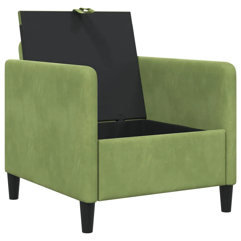 Sofa su saugojimo vieta Šviesiai žalia 72 x 78 x 87 cm