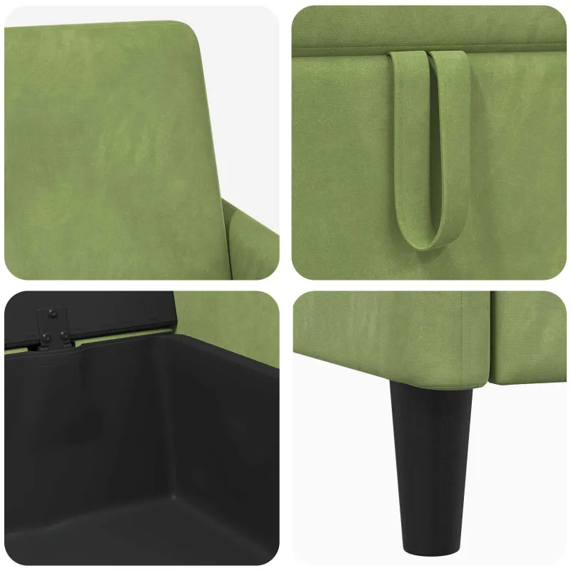 Sofa su saugojimo vieta Šviesiai žalia 72 x 78 x 87 cm