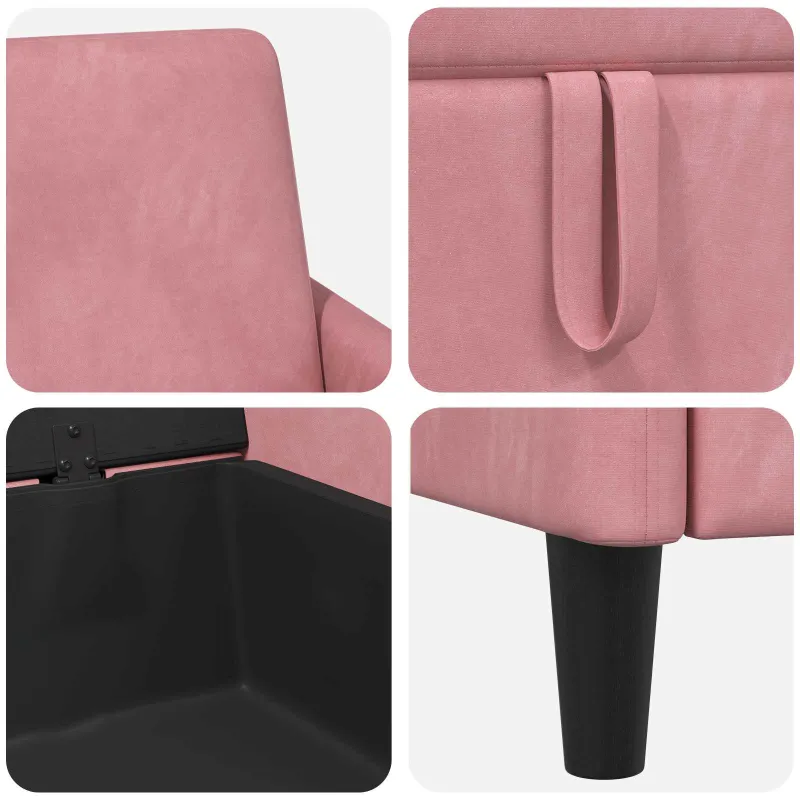 Sofa su saugojimo vieta Rožinė 72 x 78 x 87 cm Poliesteris