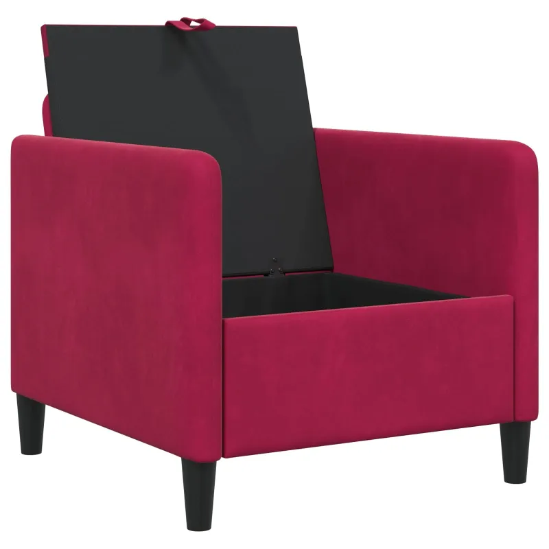 Sofa su saugojimo vieta Vyno raudona 72 x 78 x 87 cm