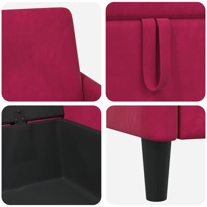Sofa su saugojimo vieta Vyno raudona 72 x 78 x 87 cm