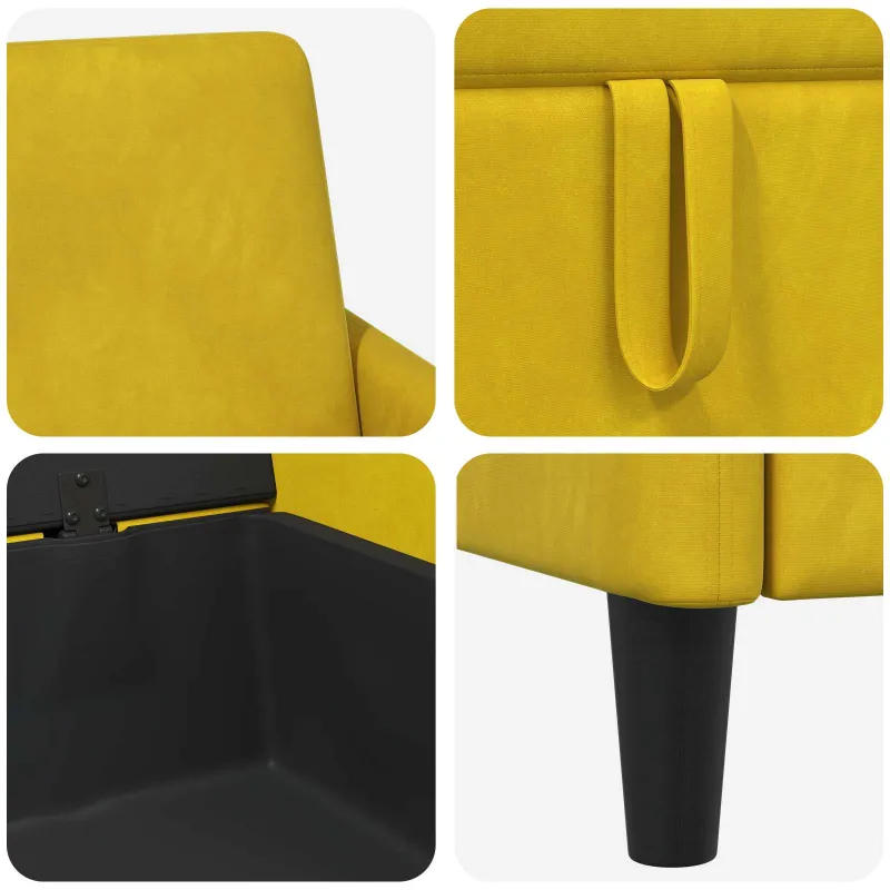 Sofa su saugojimo vieta Geltona 72 x 78 x 87 cm Poliesteris