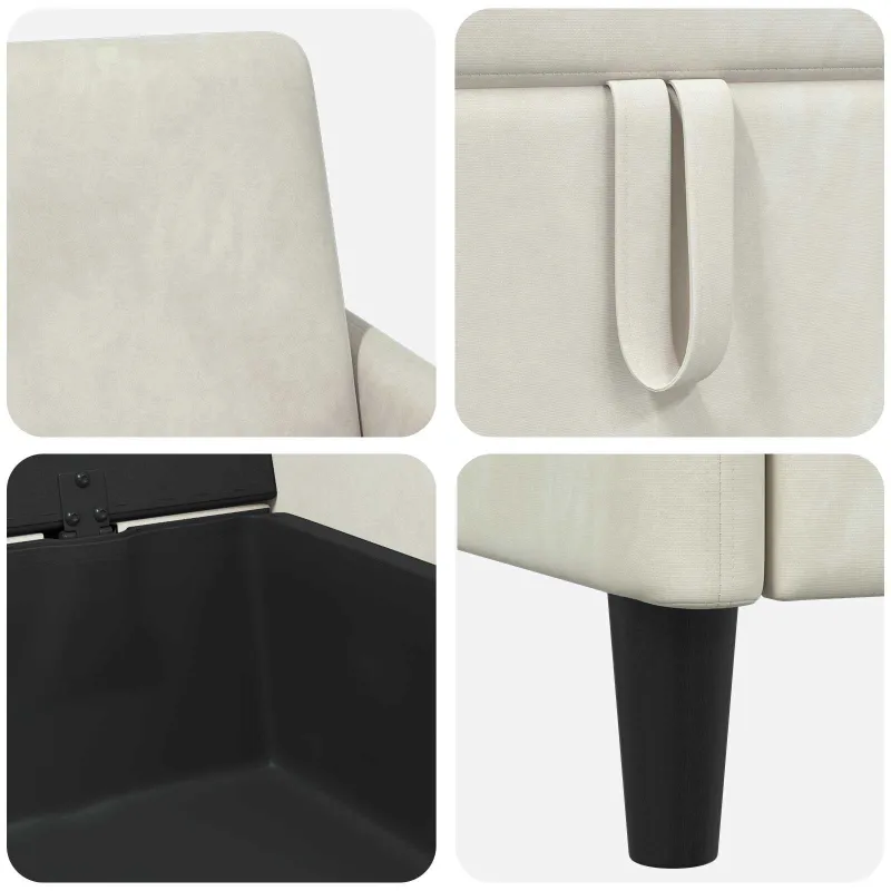 Sofa su saugojimo vieta Kreminė 72 x 78 x 87 cm Poliesteris