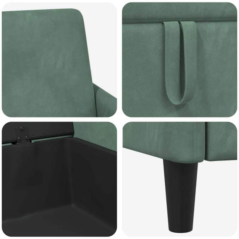 Sofa su saugojimo vieta Jūrinė žalia 72 x 78 x 87 cm