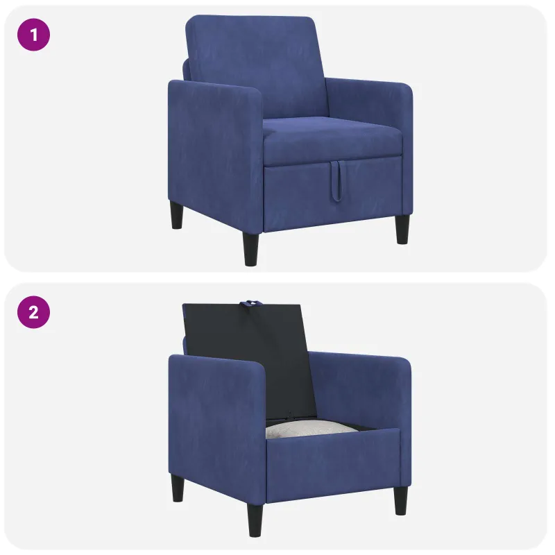 Sofa su saugojimo vieta Policijos mėlyna 72 x 78 x 87 cm