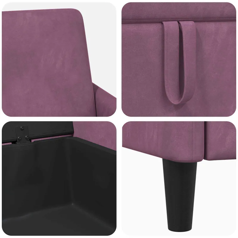 Sofa su saugojimo vieta Violetinė 72 x 78 x 87 cm Poliesteris