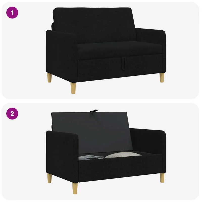 Sofa su saugojimo vieta Juoda 122 x 78 x 87 cm Poliesteris