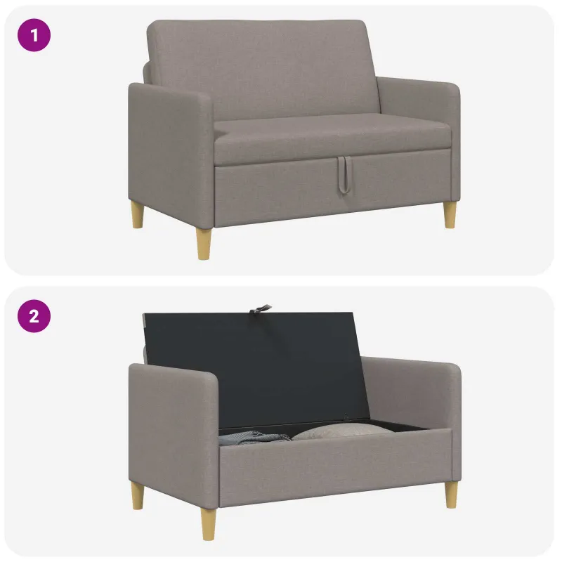Sofa su saugojimo vieta Taupe 122 x 78 x 87 cm Poliesteris