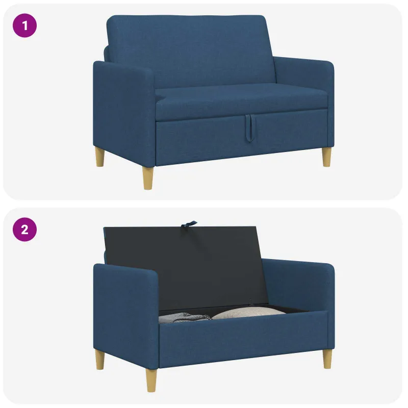 Sofa su saugojimo vieta Mėlyna 122 x 78 x 87 cm Poliesteris