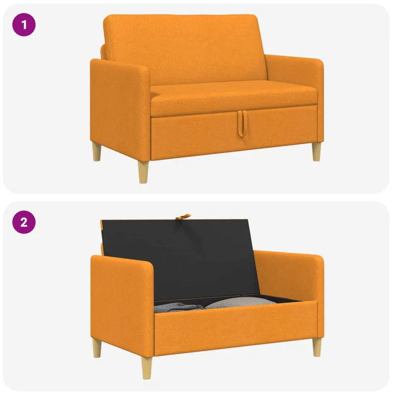 Sofa su saugojimo vieta Tamsiai geltona 122 x 78 x 87 cm