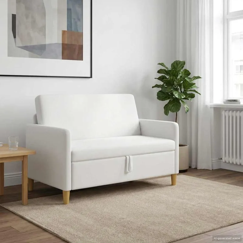 Sofa su saugojimo vieta Balta 122 x 78 x 87 cm Poliesteris