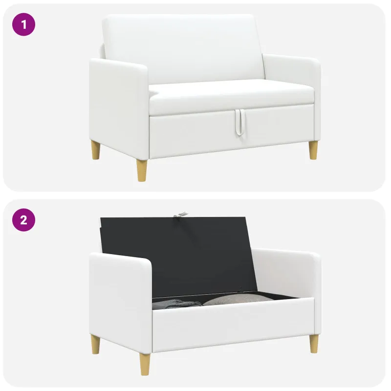 Sofa su saugojimo vieta Balta 122 x 78 x 87 cm Poliesteris