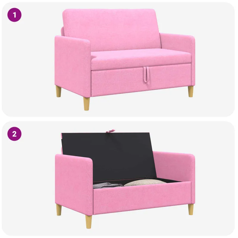 Sofa su saugojimo vieta Rožinė 122 x 78 x 87 cm Poliesteris